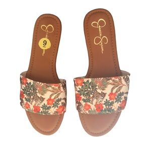Jessica Simpson Slip on Sandals Tiger Japanese Style Print Gucci Knockoff